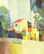 August Macke Helles Haus oil on canvas